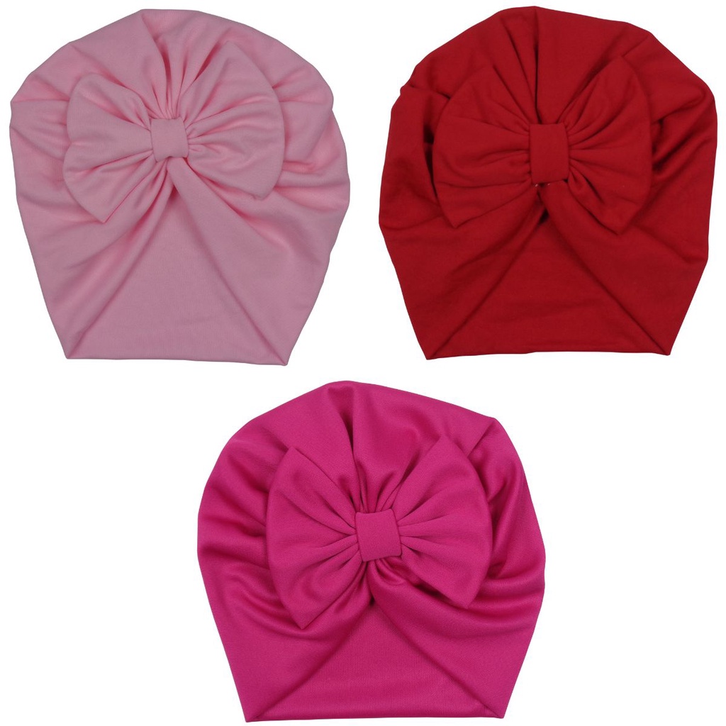 Kit Com 3 Toucas Turbante Laço Bebê Menina Cores Sortidas em Oferta na Shopee