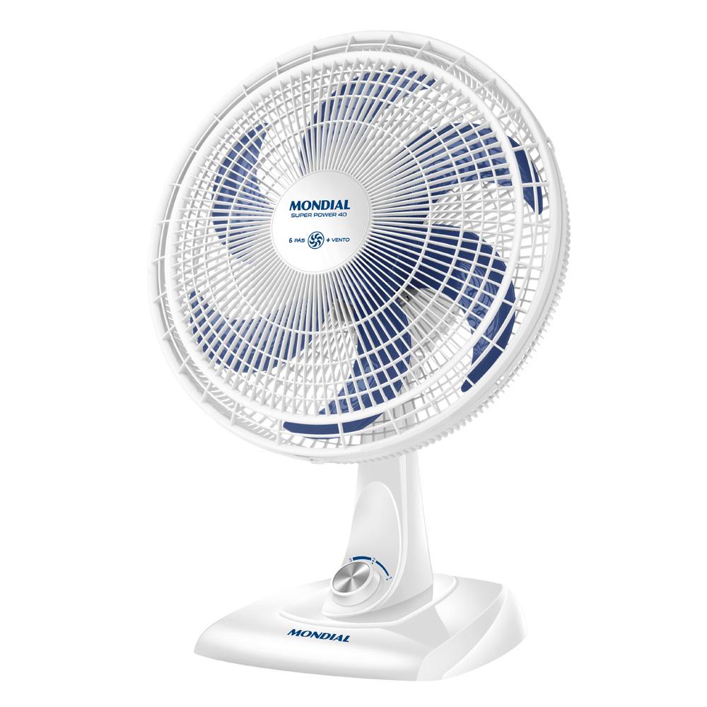 Ventilador de Mesa 40cm Mondial VSP40W 6 Pás Branco 127V - Home Appliances