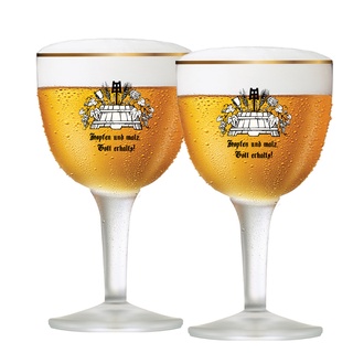 Conjunto de Taça de Cristal C/ Filete de Ouro Cerveja Budapest de 415ml