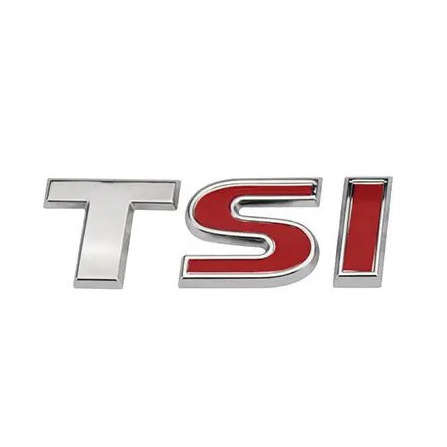 Emblema Letreiro Linha Volkswagen TSI Golf Jetta Up Polo Virtus Tiguan - Versões Turbo S I vermelho porta malas