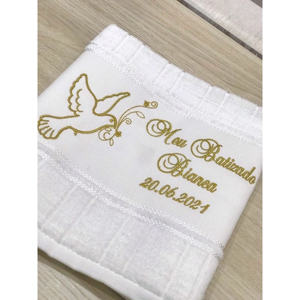 Toalha Meu batizado / Batismo Bordada Lembrancinha