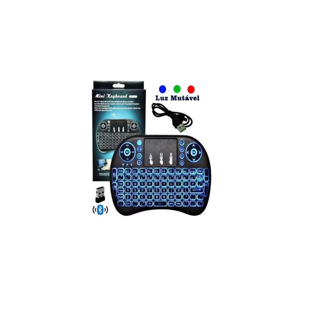 Mini Teclado Controle Sem Fio Para Smart Tv Tv Box Pc