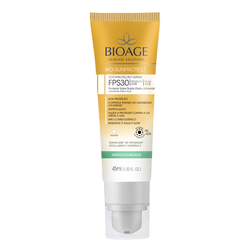 BIO-SUNPROTECT FLUIDO ULTRAMATE FPS 30 ANTIOLEOSIDADE FPS 30 INCOLOR ...