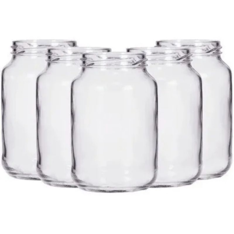 1-pote de vidro conserva 3 litros com tampa plastica