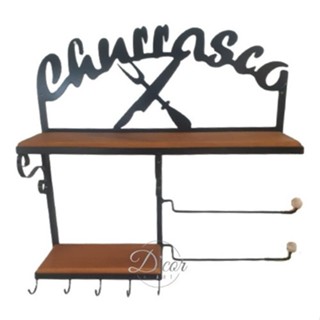 Nicho Prateleira Utensílios de Churrasco C/ Porta Papel Toalha em Oferta na Shopee