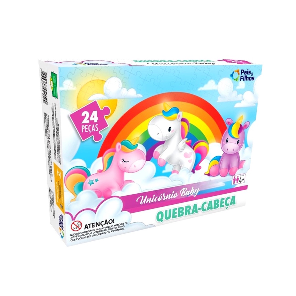 Quebra Cabeca Unicornio Baby Puzzle 24 Pecas Infantil Pais E Filhos