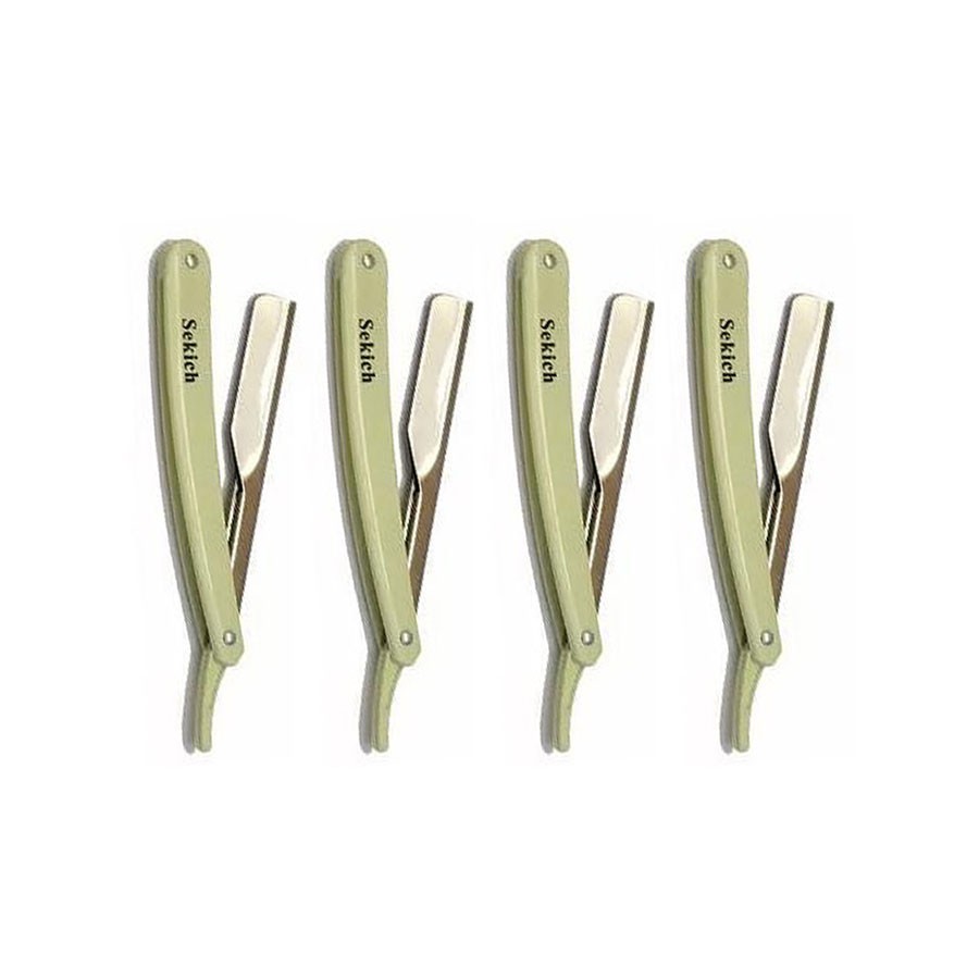 Navalhete Inox Para Barbear Profissional Sekich - 3 Unidades Marfim