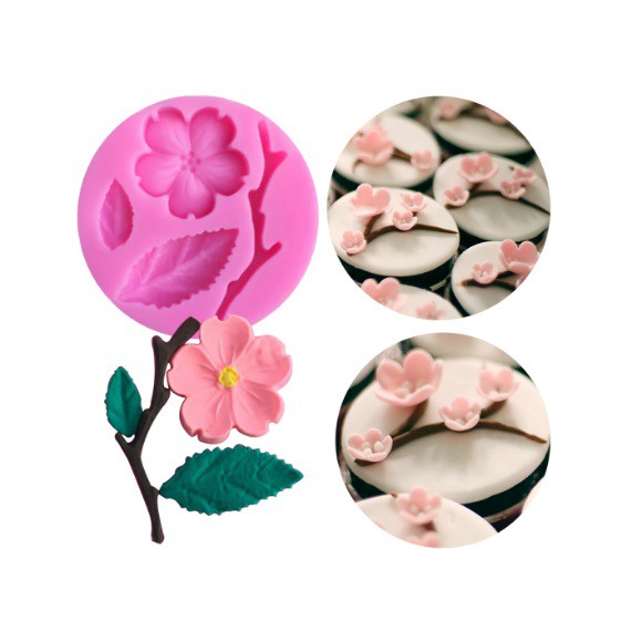 Molde de Silicone Flor de Cerejeira Mini - Molde de Silicone para Artesanato e Confeitaria em Oferta na Shopee