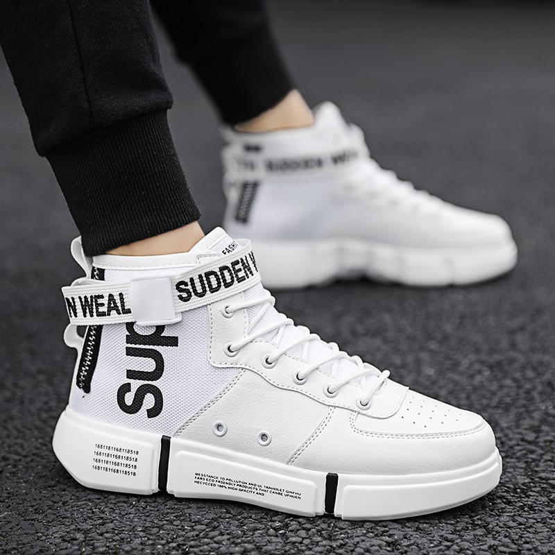sapato branco masculino cano alto