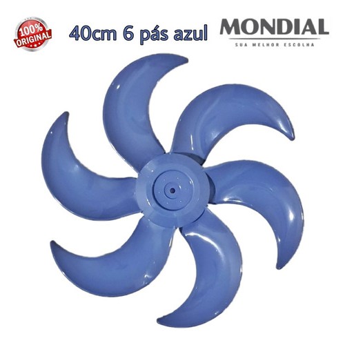 Hélice Do Ventilador Mondial Nv-45 ou Nv-75 ou Maxi Power 40 Cm 6 Pás Azul - Original