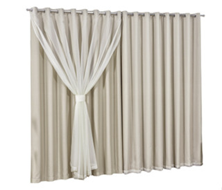 Cortina Blackout Com Voil voal 2,60mts X 1,70mts Corta Luz Tecido Macio Minimalista para Decoracao de Interiores em Oferta na Shopee