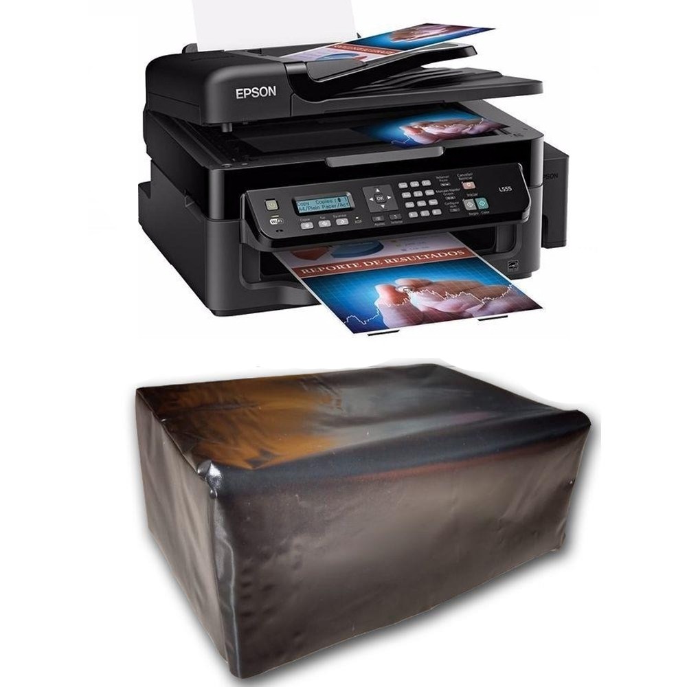 Capa Impressora Epson L575 Impermeável Uv Preta