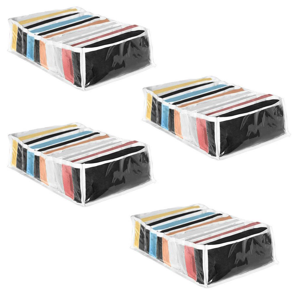 Colmeia Organizadora de Roupa Multiuso Transparente 25x35x10 10 Nichos Kit 4 Unidades