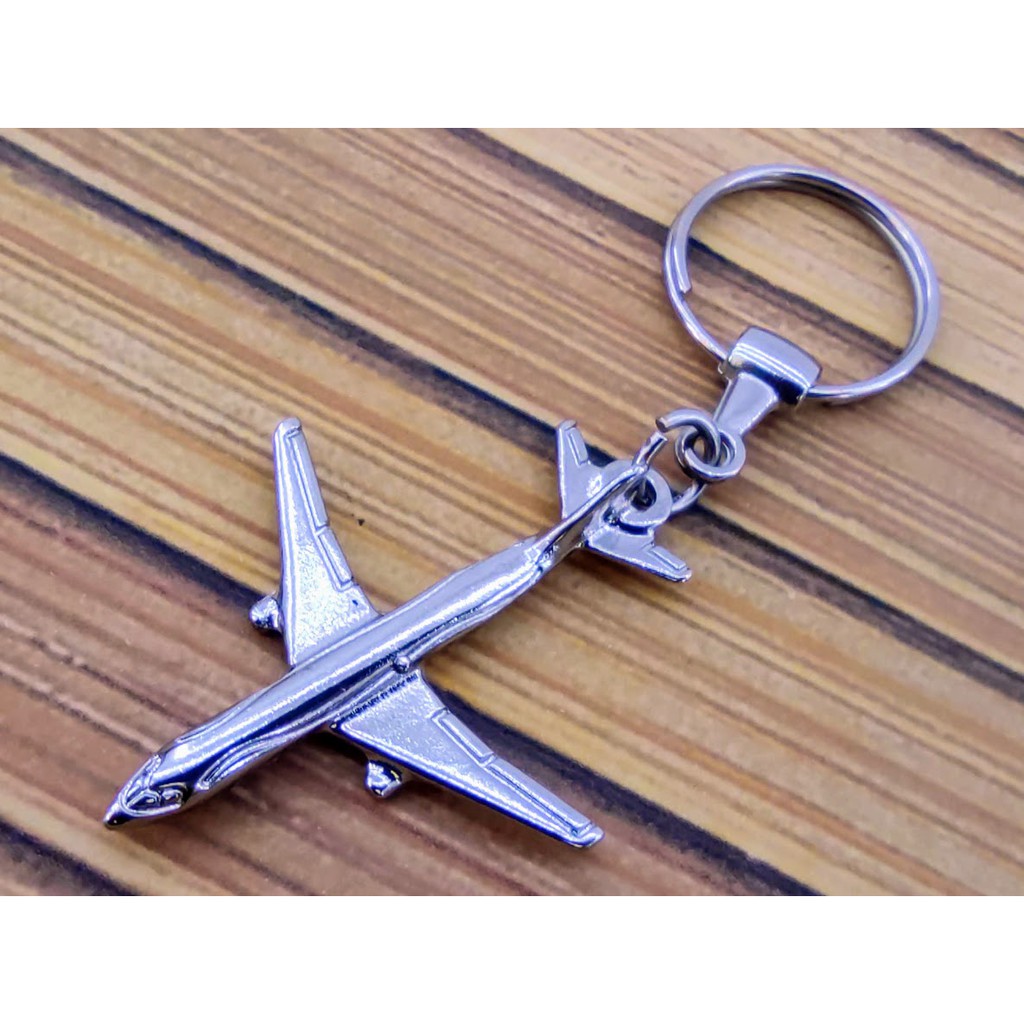 Chaveiro de Aviação modelo Avião Boeing Airbus em Metal Cromado