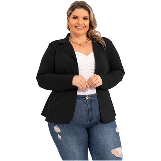 Blazer Neoprene Plus Size Feminino Casaquinho Terninho Moda
