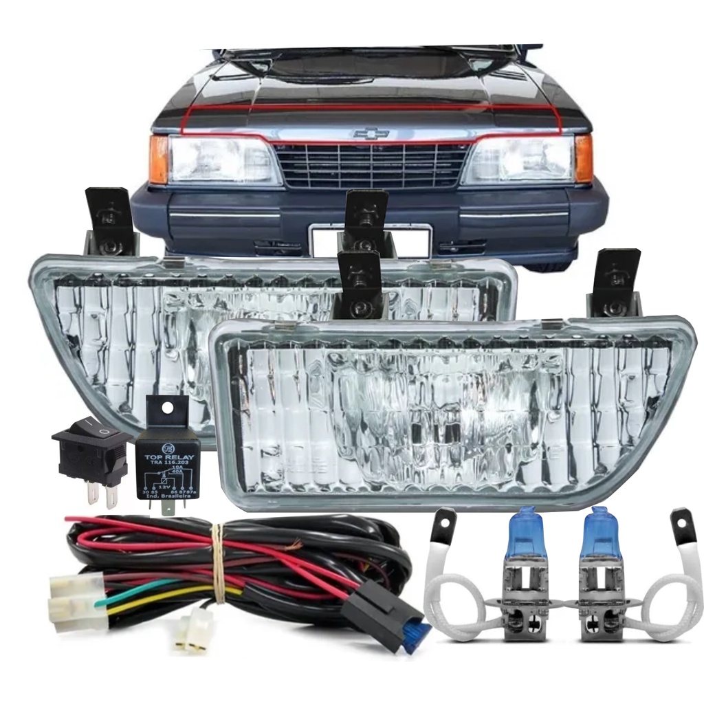 Farol Milha Opala 1988 1989 1990 1991 1992 Lente de Vidro com Botão Adaptação