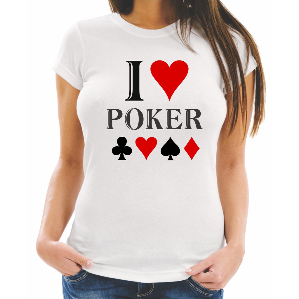 Camiseta Baby Look Feminina ou Camiseta Unissex ou Camiseta Infantil Cartas de Baralho Poker Nipes I Love Poker 70