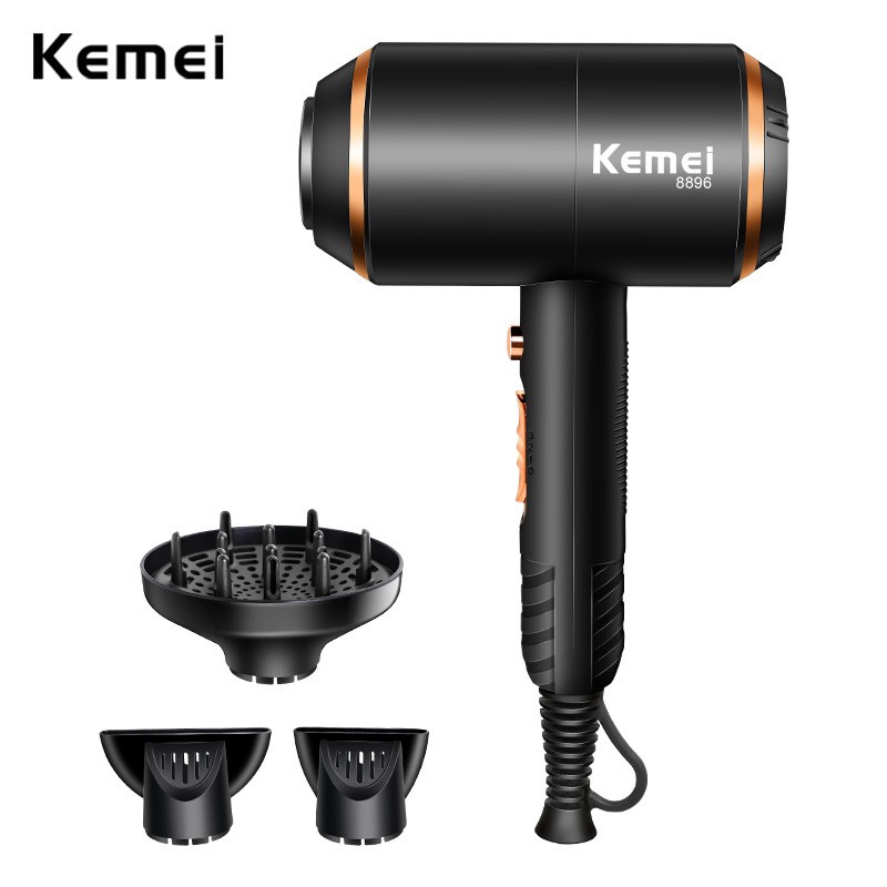 Secador De Cabelo Kemei Forte Potência Com Máquina De Proteção De Sobreaquecimento Sem Ions De Água De Ferimento em Oferta na Shopee