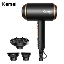 Secador De Cabelo Kemei Forte Potência Com Máquina De Proteção De Sobreaquecimento Sem Ions De Água De Ferimento