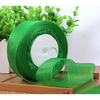 Fita de Organza Verde Esmeralda 38mm Peça com 10 Metros Ref.7932