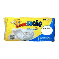Fralda Descartável Super Secão Cães Machos 12 Unidades Tam G