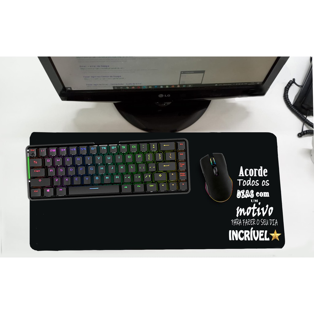 Mouse Pad  Gamer Desk Pad Gamer 30x70cm - Linha Frases Acorde