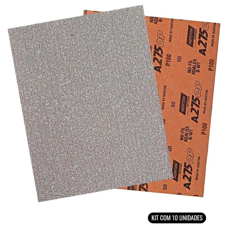 Lixa D'água a Seco Grana 100 A275 Kit Com 10 Unidades 5539534936 NORTON em Oferta na Shopee