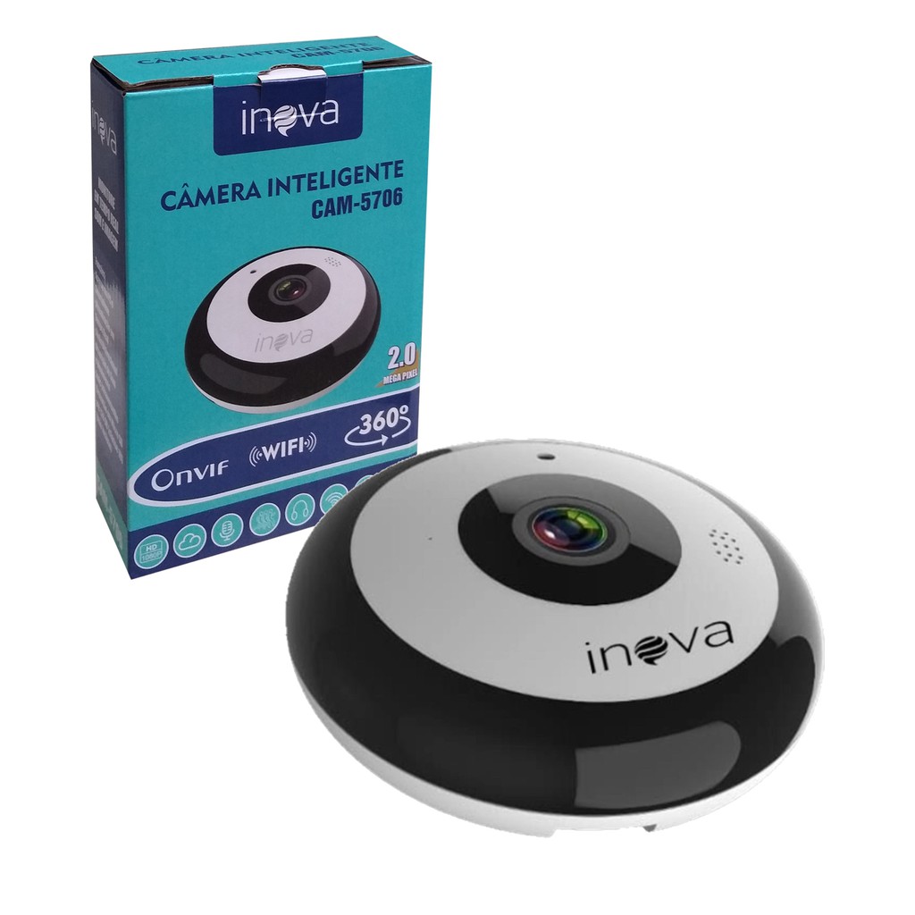 Câmera Inova Ip Wi Fi Fisheye 360° Onvif Cam 5706 32 Gb Shopee Brasil