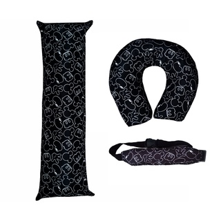 Kit Três Peças para Viagem Faixa Soneca + Almofada Cinto De Segurança + Almofada De Pescoço!