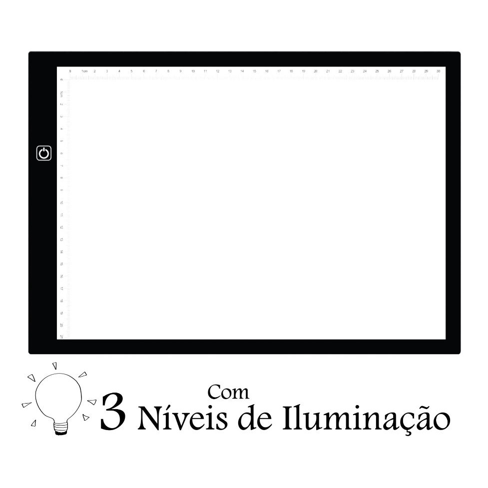 Mesa De Luz A4 3 NÍVEIS DE ILUMINAÇÃO Premium Para Desenho Transposição Led Branco