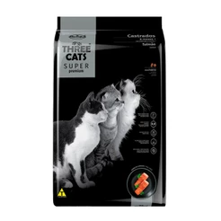 Ração Three Cats Super para Gatos Castrados Salmão 15kg