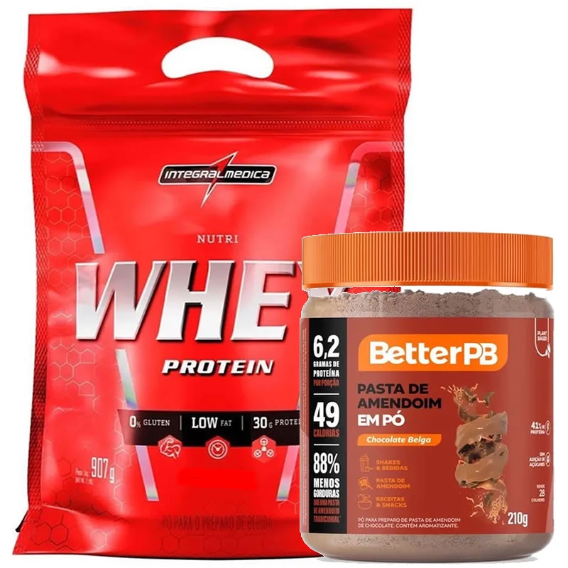 Pasta De Amendoim Em Pó Energia Pre Treino + Whey Protein | Shopee Brasil