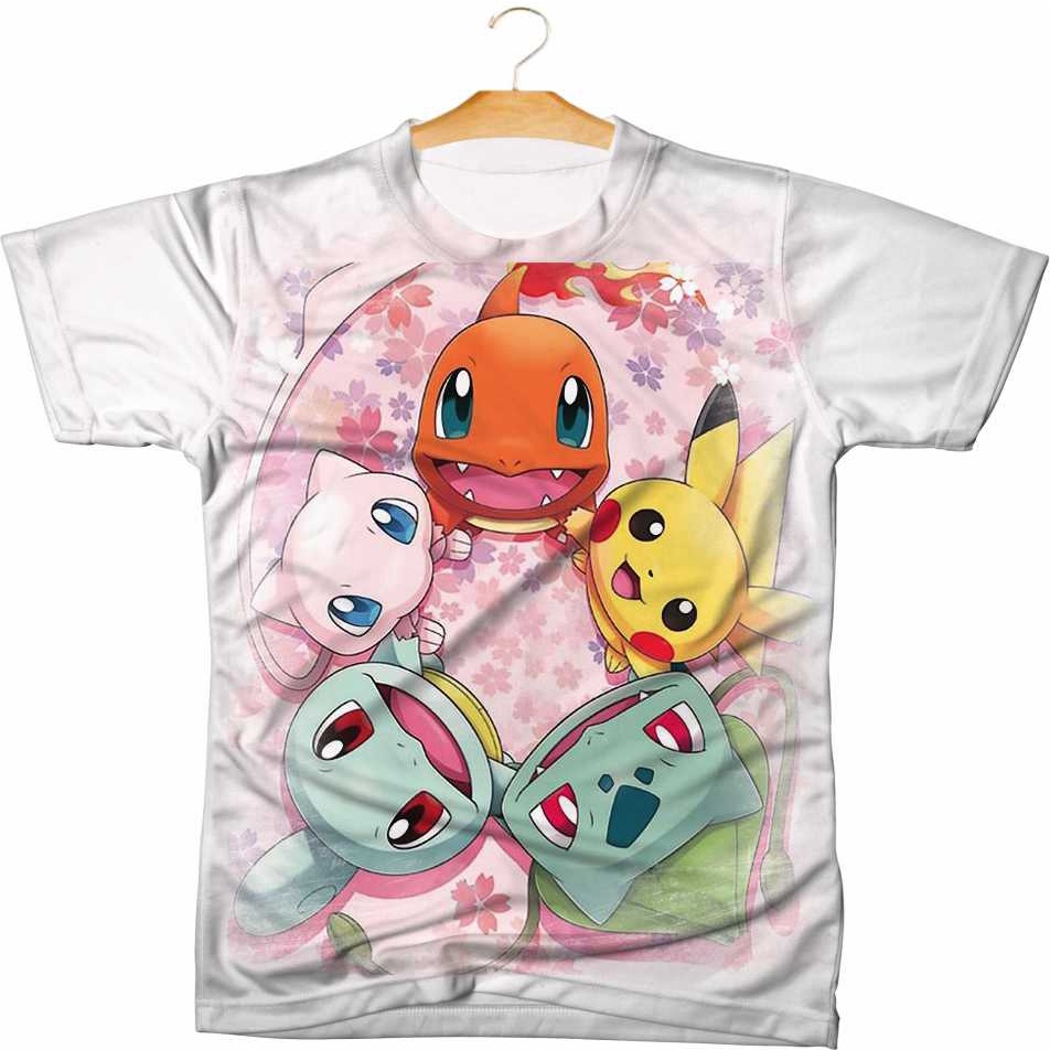 Camiseta Camisa Pokemon Desenho Animado Anime Personalizada Feminino ...