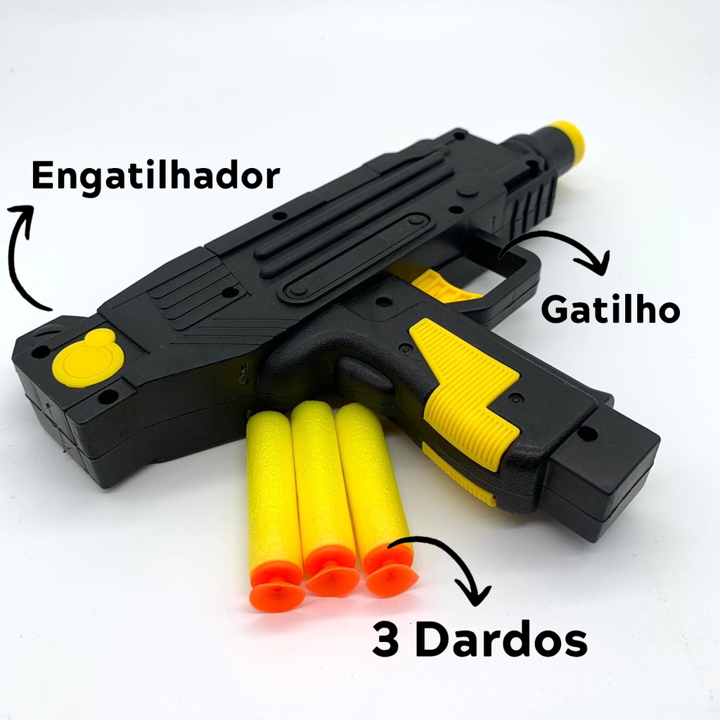 Arma Brinquedo Revolver Lança Dardos Nerf Grande Promoção