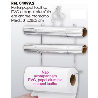 Suporte Para Papel Toalha, Alumínio e Filme PVC