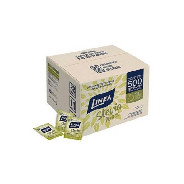 Adoçante 100% Stevia Linea Contendo 500 Envelopes 600mg