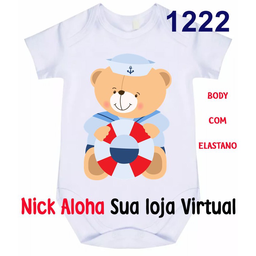 BODY BEBÊ URSO MARINHEIRO CÓD 1222