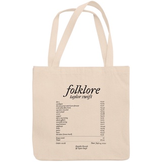 Bolsa Sacola Ecobag Com e Sem Zíper Musica Taylor Swift Folklore Arte.109 100% Algodão