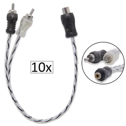 Kit 10 Cabos Y Rca Injetado Techone 1 Fêmea 2 Macho P Módulo