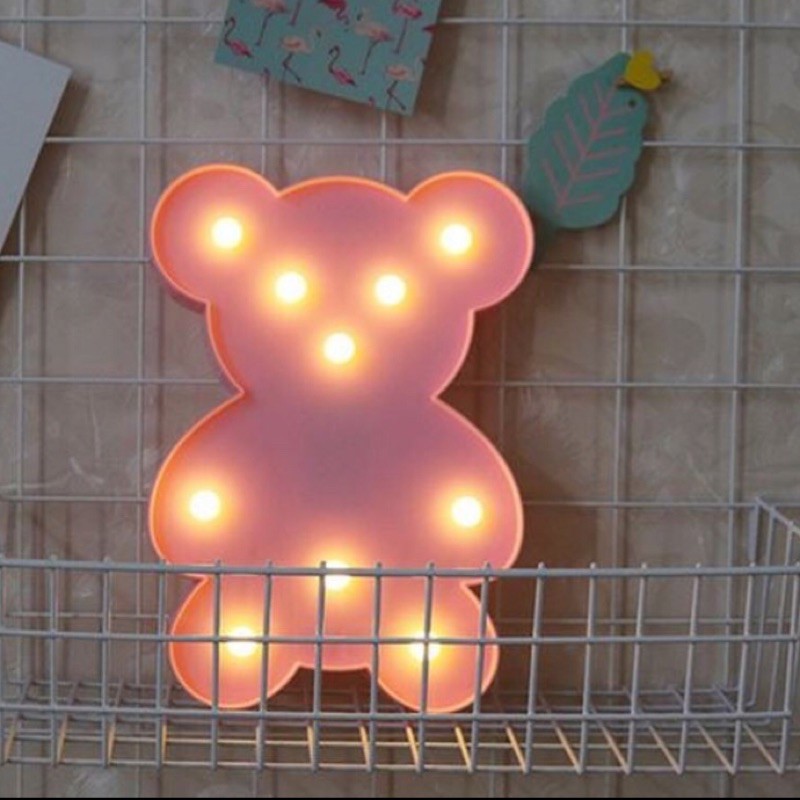 Luminária LED de Mesa Parede Abacaxi Urso Coroa Com Pilha - Decoração Elegante e Aconchegante