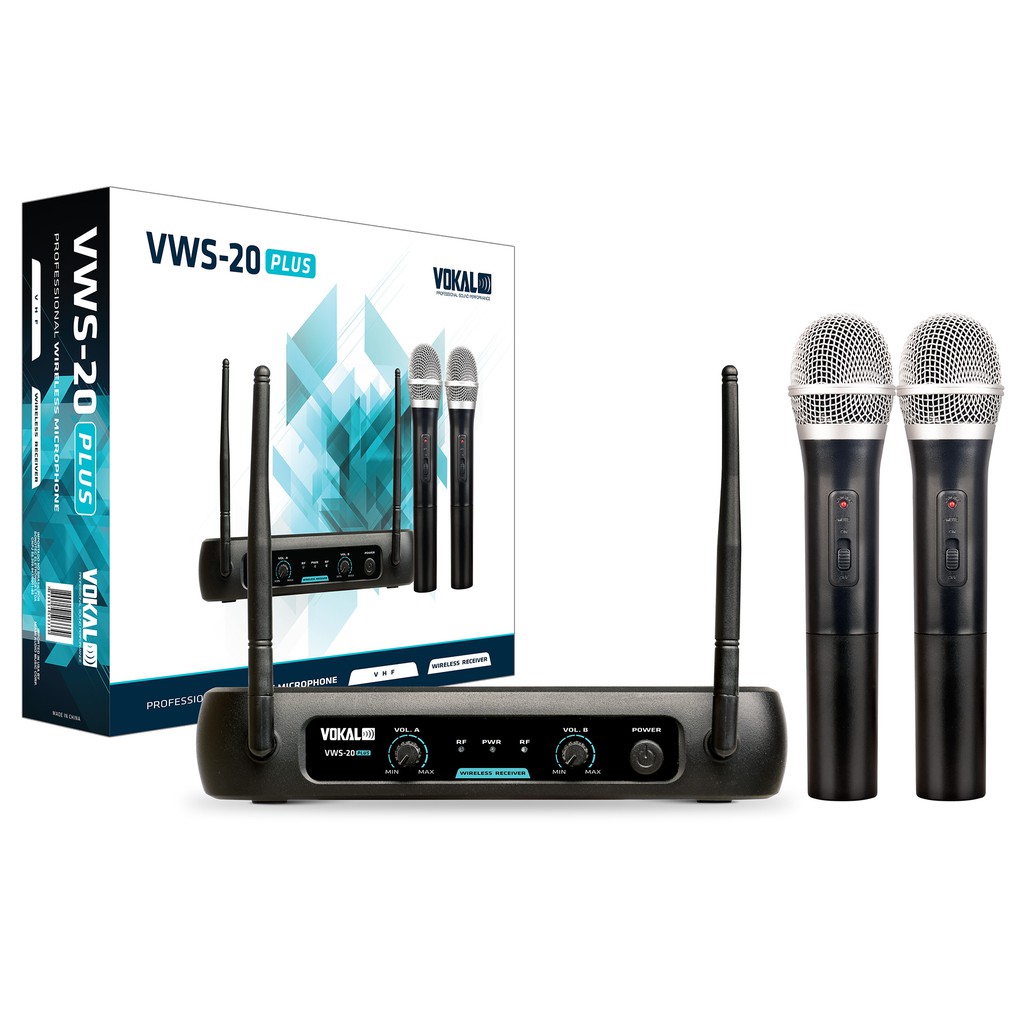 Microfone sem fio Duplo de Mão Vokal vws20 Plus