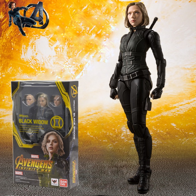 14cm MARVEL The Avengers Black Widow Scarlett Johansson Removable PVC Face Action Figure Toys Dolls Kids Gifts