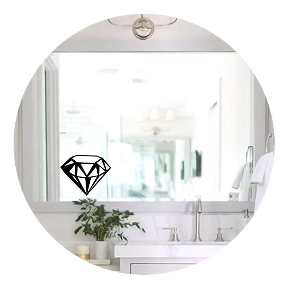 Adesivo Espelho Box Vidro Pedra De Diamante Jóias Naturais