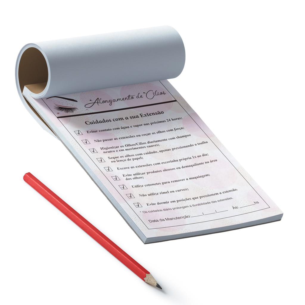 Bloco Cuidados Com A Extensão Alongamento De Cilios em Oferta na Shopee