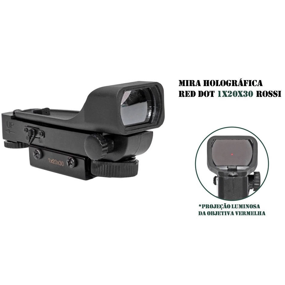 Mira Holográfica RED DOT 1X20X30 (MOUNT 7/8) Rifles de Airsoft Pistola de Airsoft Jogos