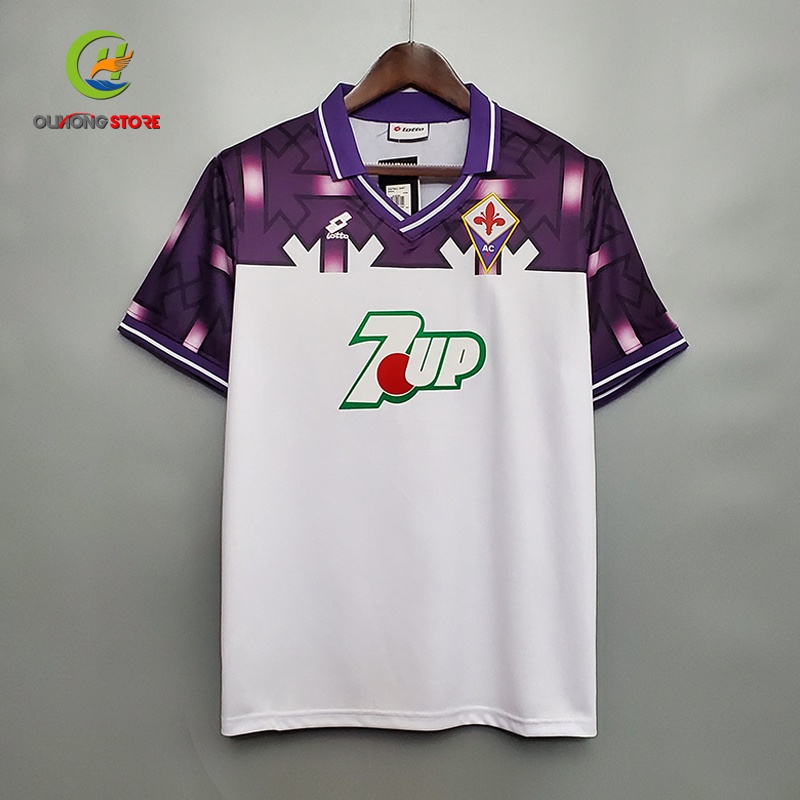 92/93 Fiorentina Retro Away Camisa de futebol Uniformes de futebol Camisa