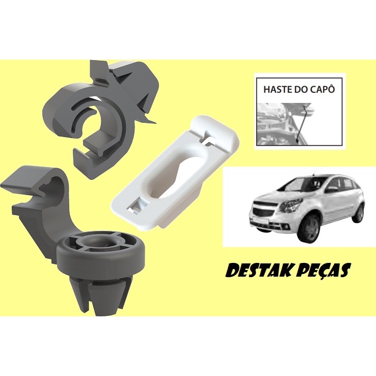 Kit Travas Presilhas de Sustentação da Vareta do CAPÔ AGILE corsa classic omega prisma vectra