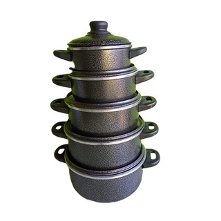 Conjunto de panelas color, Panelas rosa, preta, amarela, vermelha, panelas de aluminio