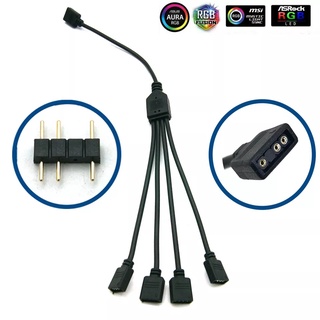 Cabo Adaptador Divisor Hub Rgb 5v 3pinos Para 4 Saida 3 Pinos 50cm Dex