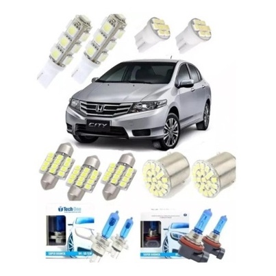 Kit Lampadas Led Honda Fit City + Super Brancas Techone